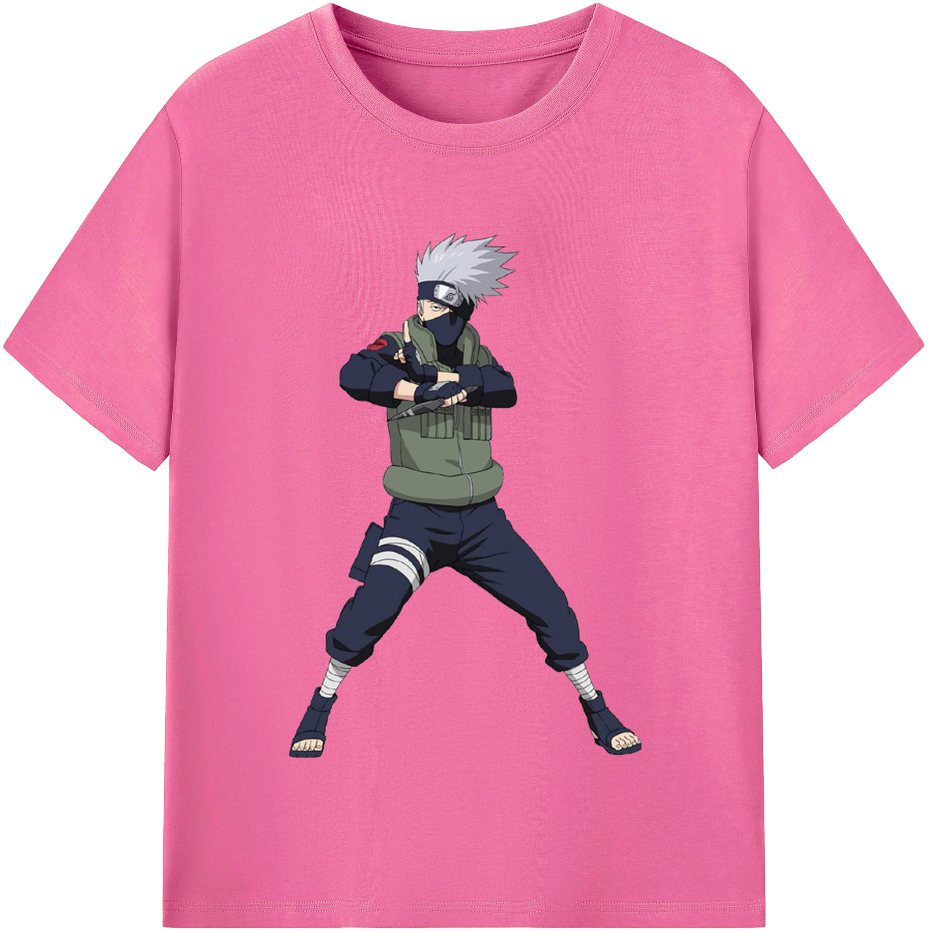 （画像用） NARUTO -ナルト- はたけ カカシ Hatake Kakashi レディースカジュアルプリントTシャツ（綿100％）